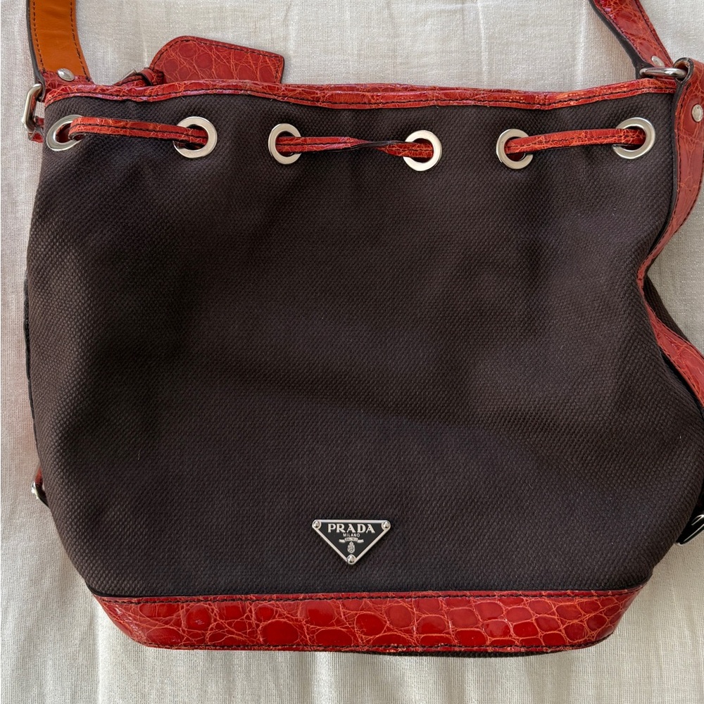 Prada Brown and Red Women's Bag